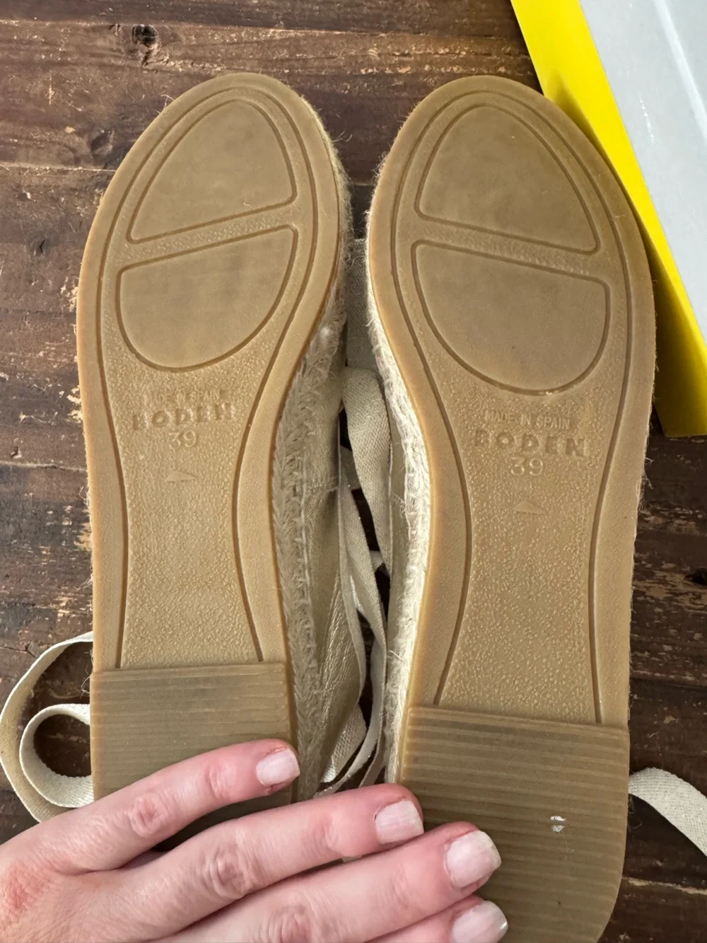 BODEN Ankle Tie Espadrilles/gold foil